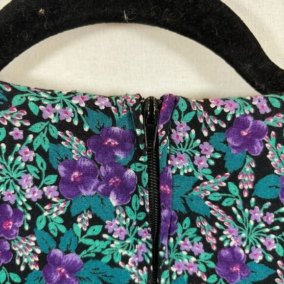 Ladies Vinyage 80’s R.J. Stevens Petites Floral Long Sleeve Pleat Skirt Dress‎ 2 - Picture 13 of 14
